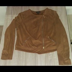 Cute faux suede cropped jacket